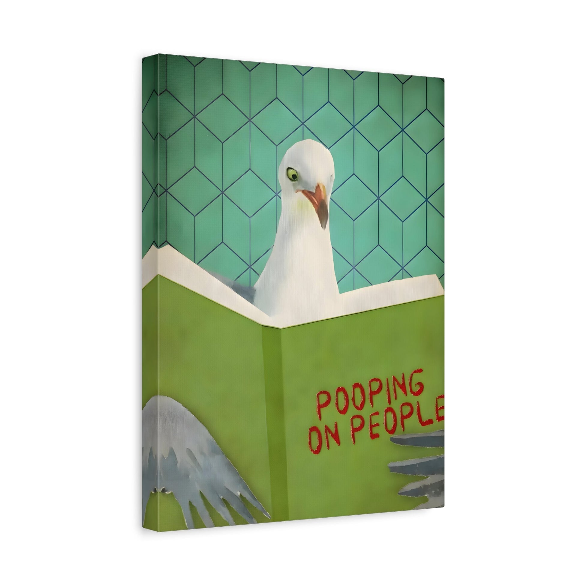 Funny Comical Humorous Canvas Print - Animal Pooping on People Wall Art - YesArtYes