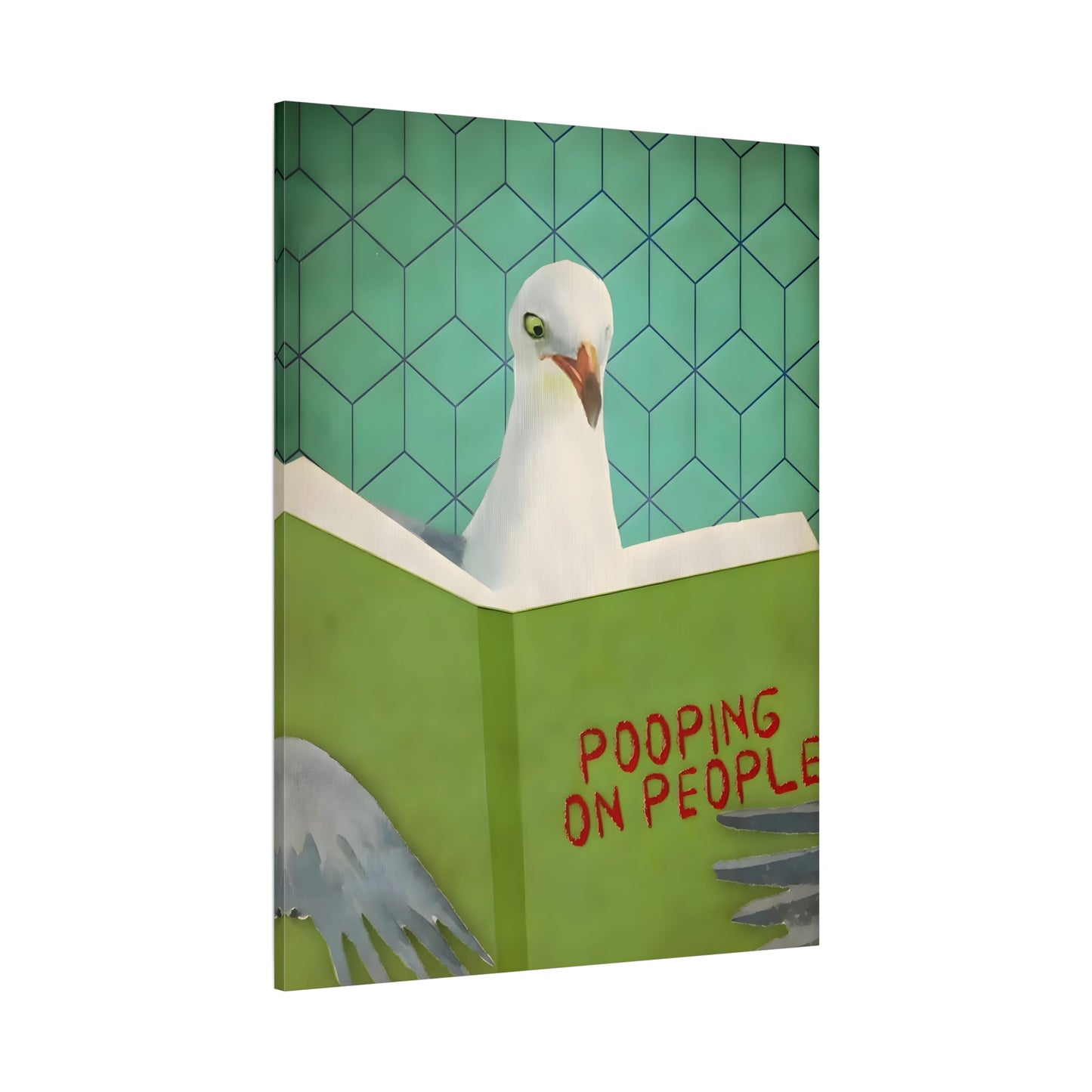 Funny Comical Humorous Canvas Print - Animal Pooping on People Wall Art - YesArtYes