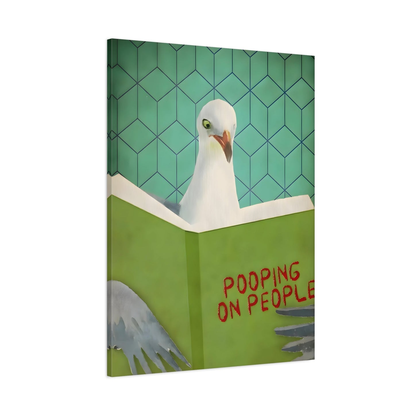 Funny Comical Humorous Canvas Wall Art Prints - Animal Pooping on People