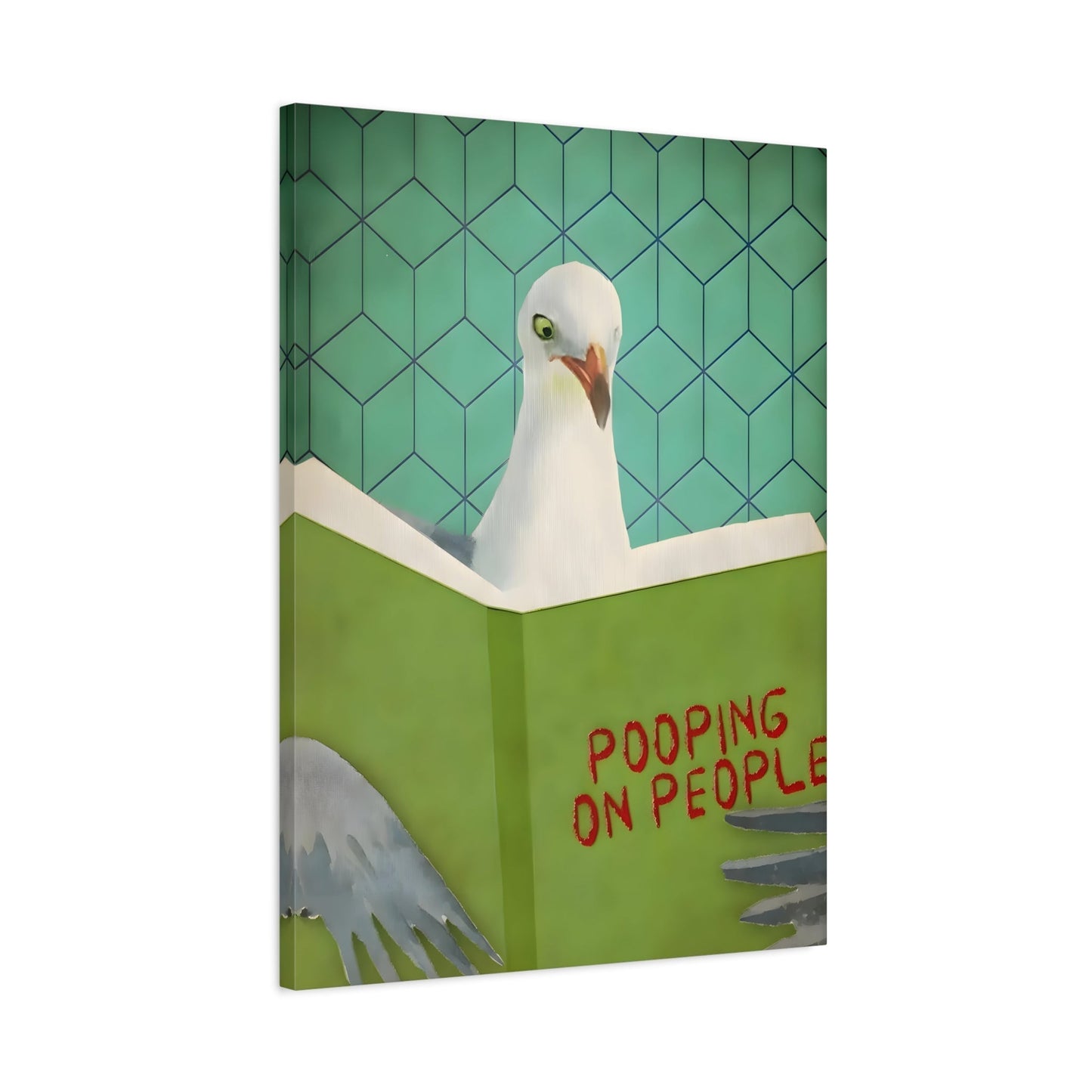 Funny Comical Humorous Canvas Wall Art Prints - Animal Pooping on People