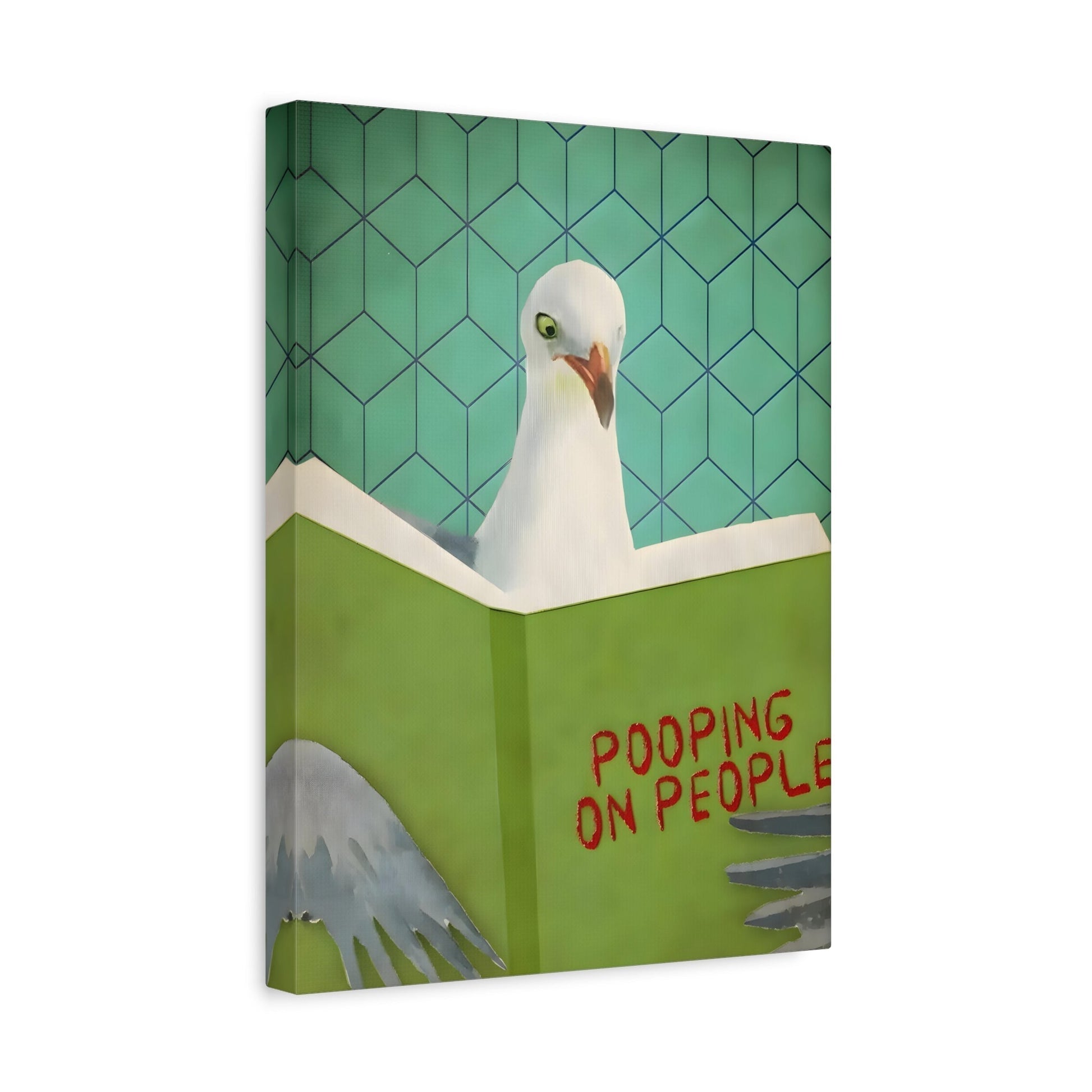 Funny Comical Humorous Canvas Wall Art Prints - Animal Pooping on People