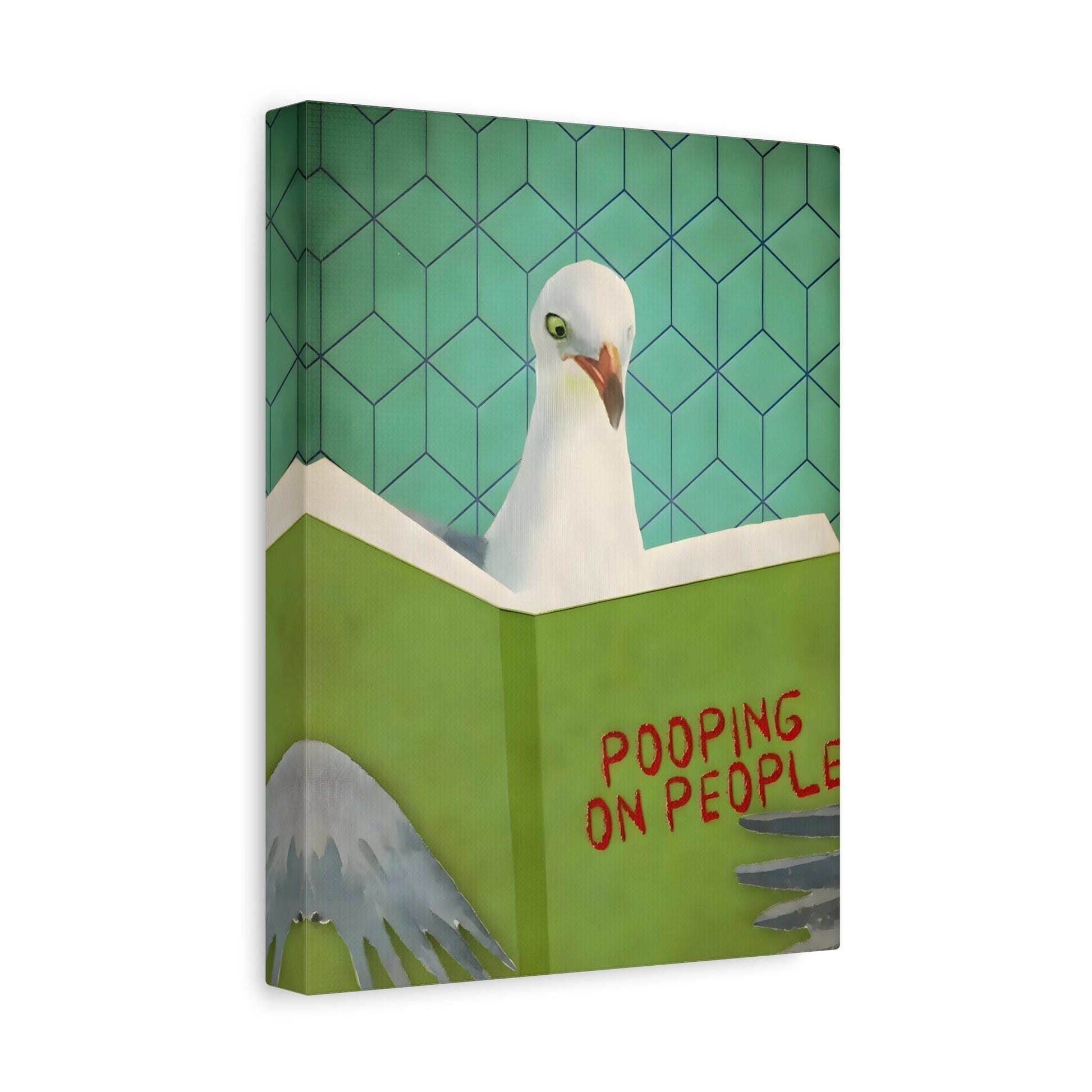 Funny Comical Humorous Canvas Wall Art Prints - Animal Pooping on People