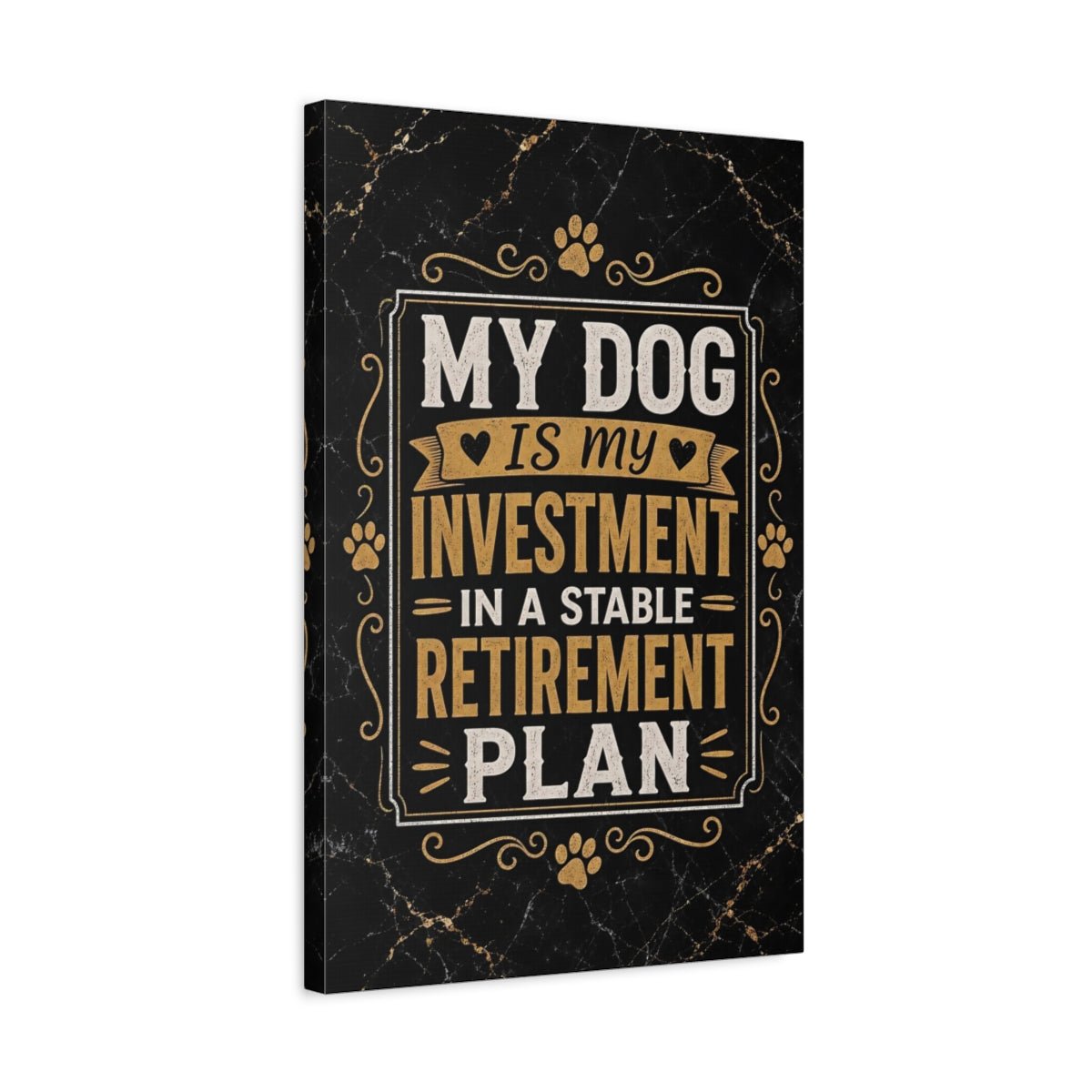 Funny Dog Quote Black And Gold Canvas Wall Art Print – Living Room Decor, Large - YesArtYes