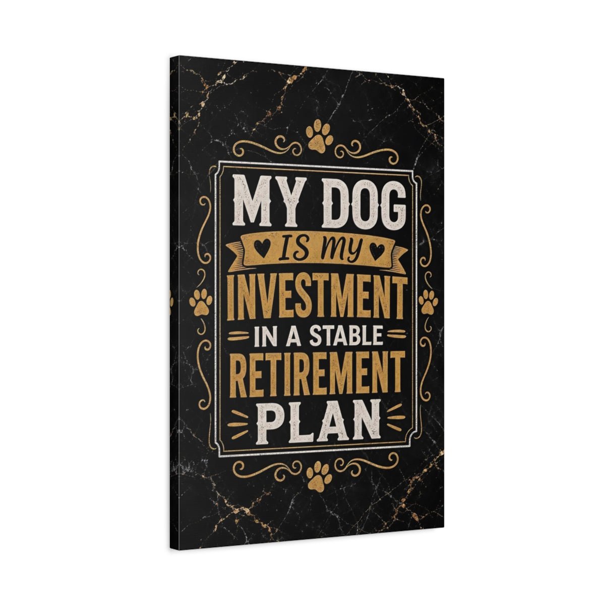 Funny Dog Quote Black And Gold Canvas Wall Art Print – Living Room Decor, Large - YesArtYes