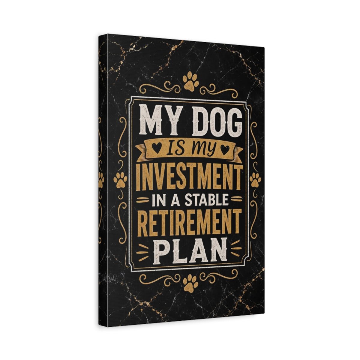 Funny Dog Quote Black And Gold Canvas Wall Art Print – Living Room Decor, Large - YesArtYes