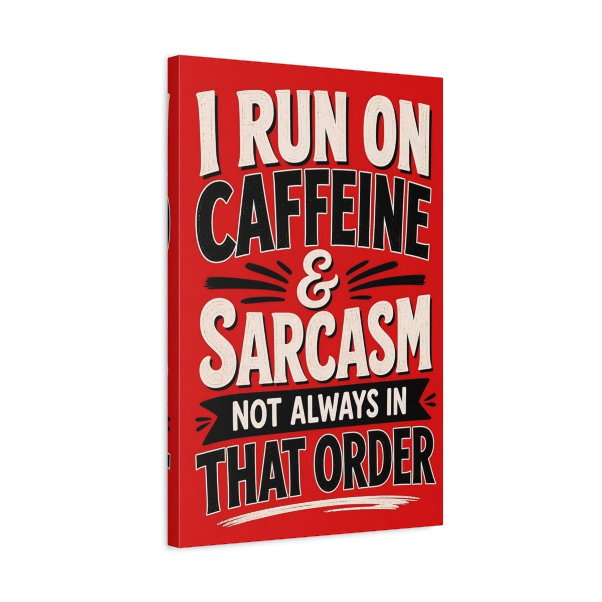 Funny Humorous Quote Red And Black Canvas Print – Kitchen, Dining Area Wall - YesArtYes