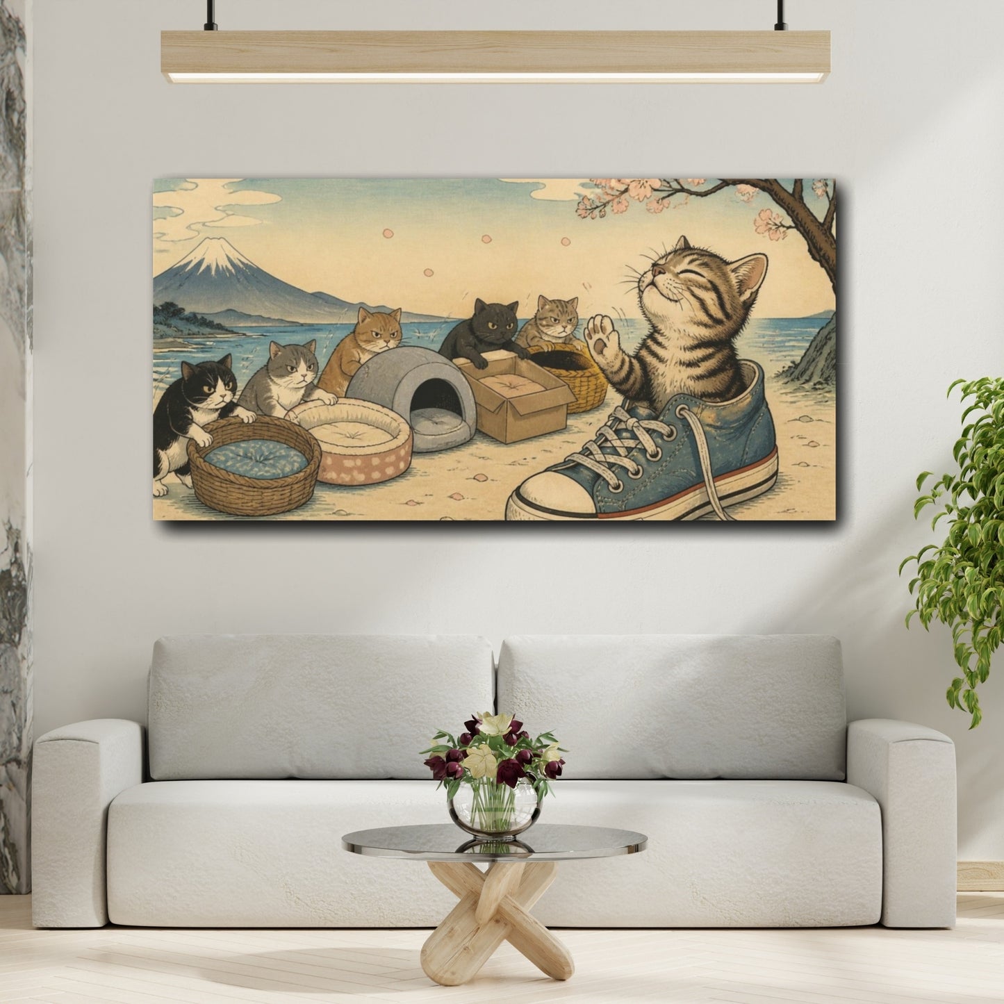Mockup 2. Funny Kitten In Sneaker shown as canvas print