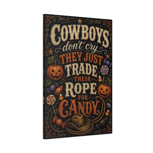 Funny Quote Halloween Western Canvas Print – Vintage Decor for Living Room, Large Wall - YesArtYes