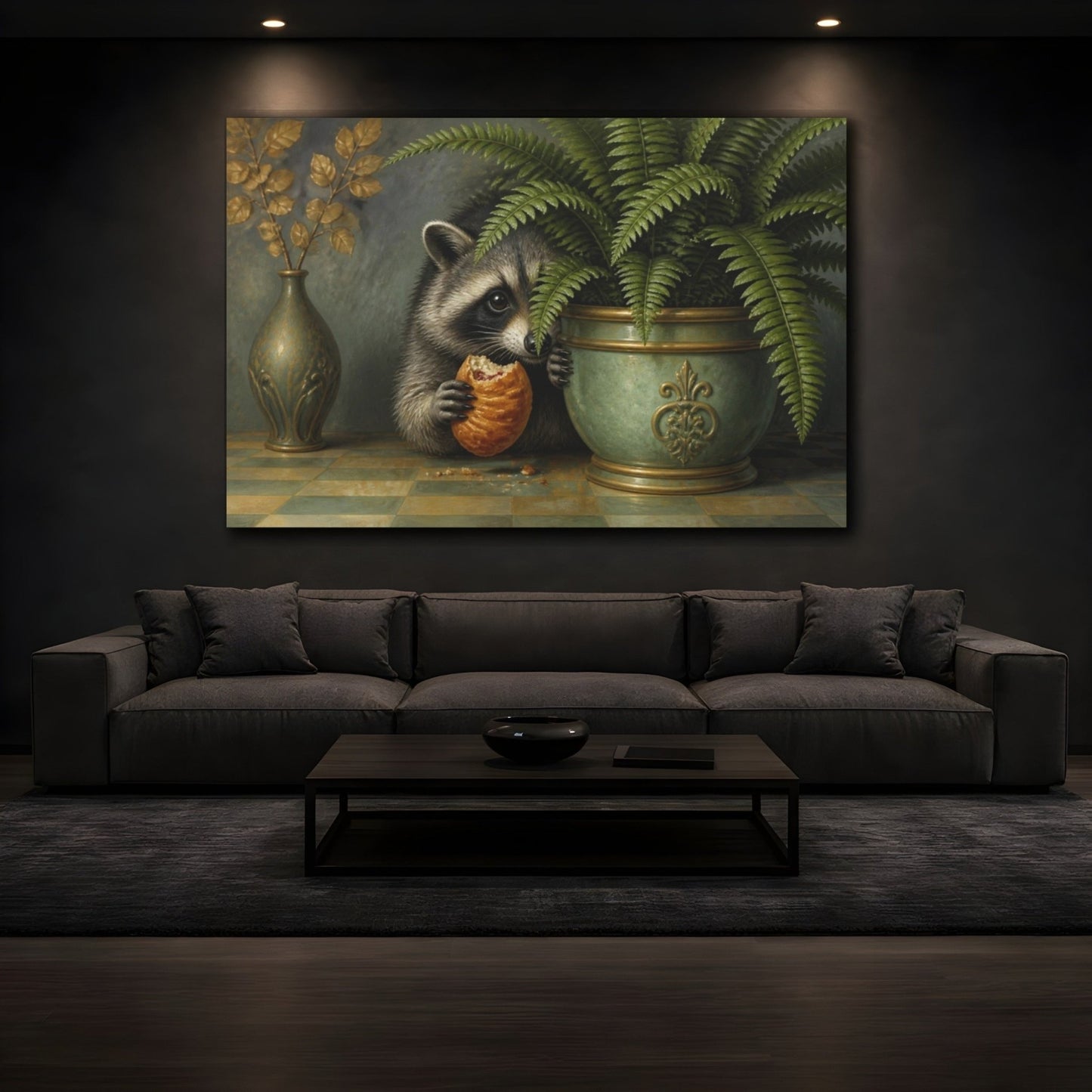 Funny Raccoon With Pastry Canvas Print – Kitchen, Wall - YesArtYes
