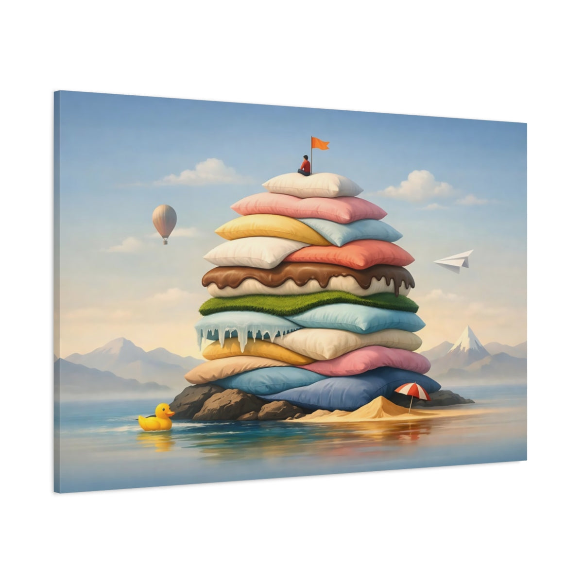 Funny Soft Layers shown as stretched canvas wall art