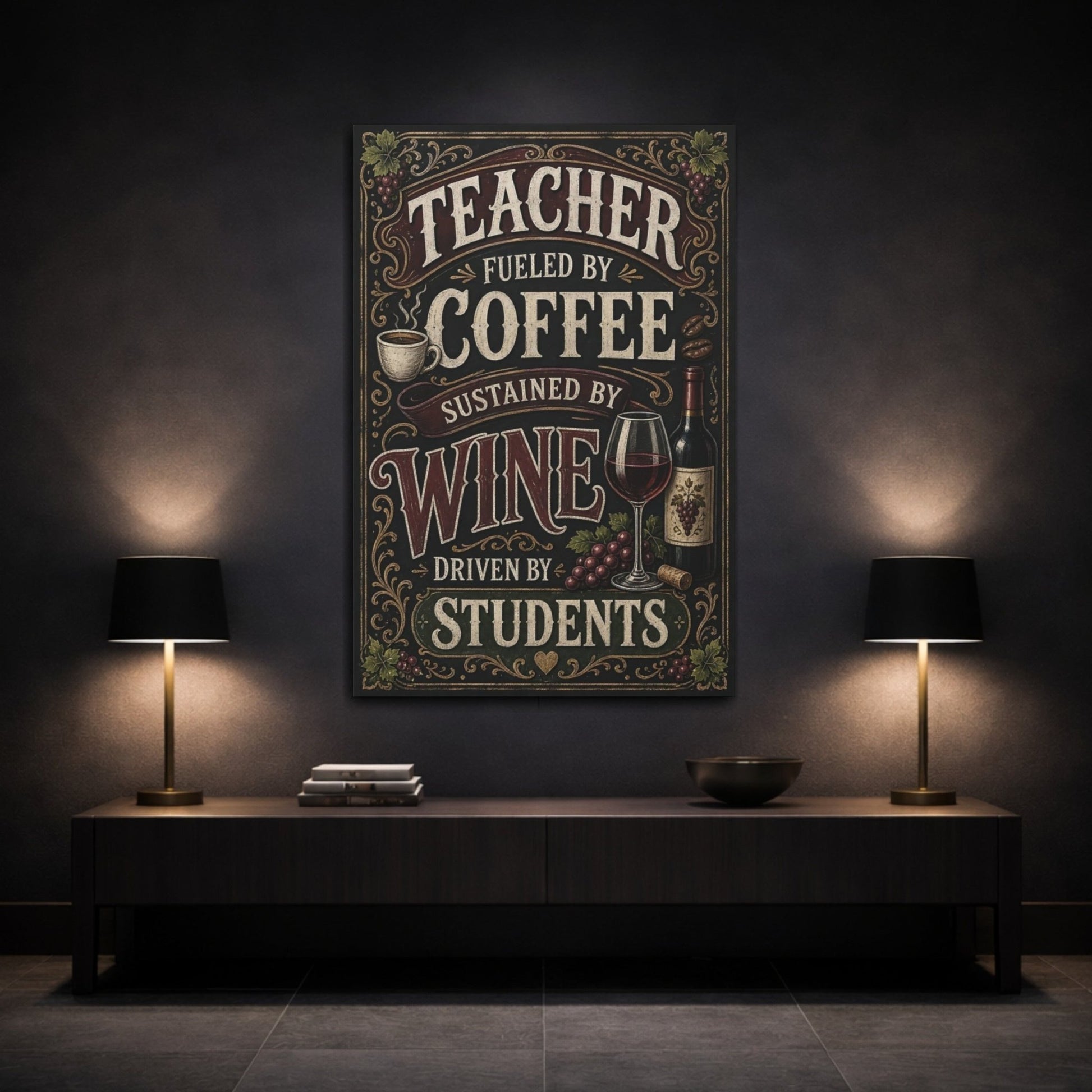 Funny Teacher Quote Vintage Canvas Print – Kitchen, Above Counter - YesArtYes