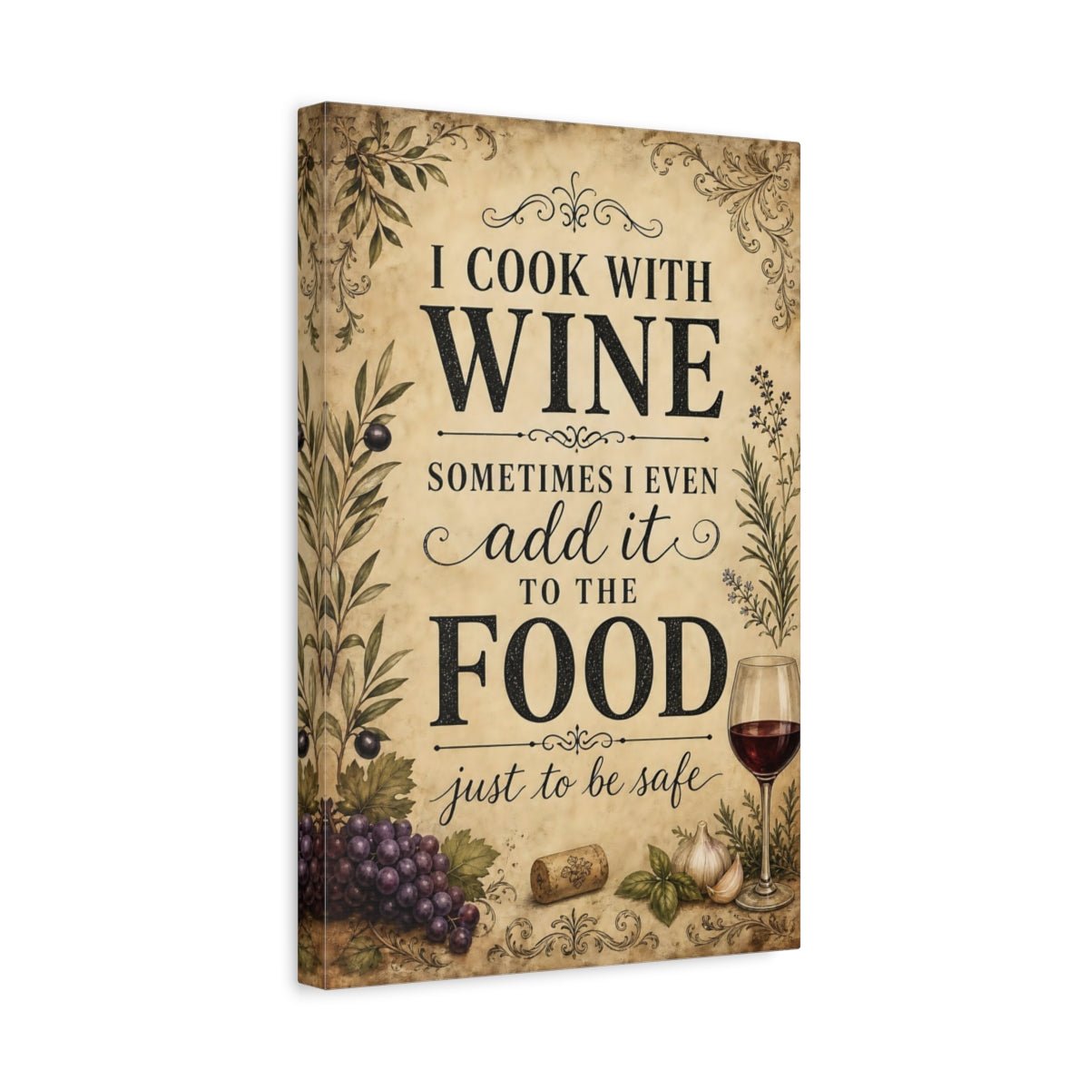 Funny Wine Vintage Quote Canvas Print – Kitchen, Feature Wall - YesArtYes