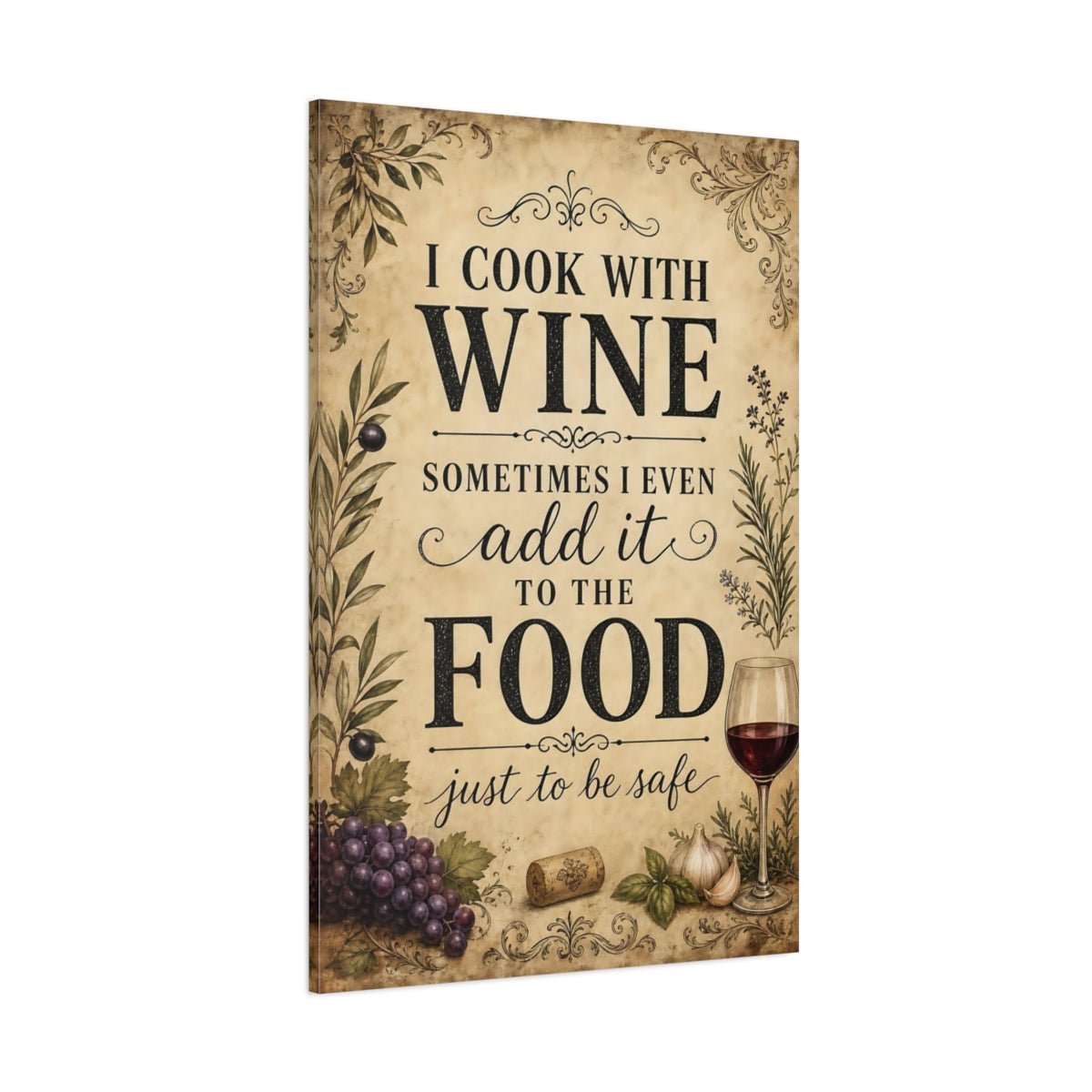 Funny Wine Vintage Quote Canvas Print – Kitchen, Feature Wall - YesArtYes