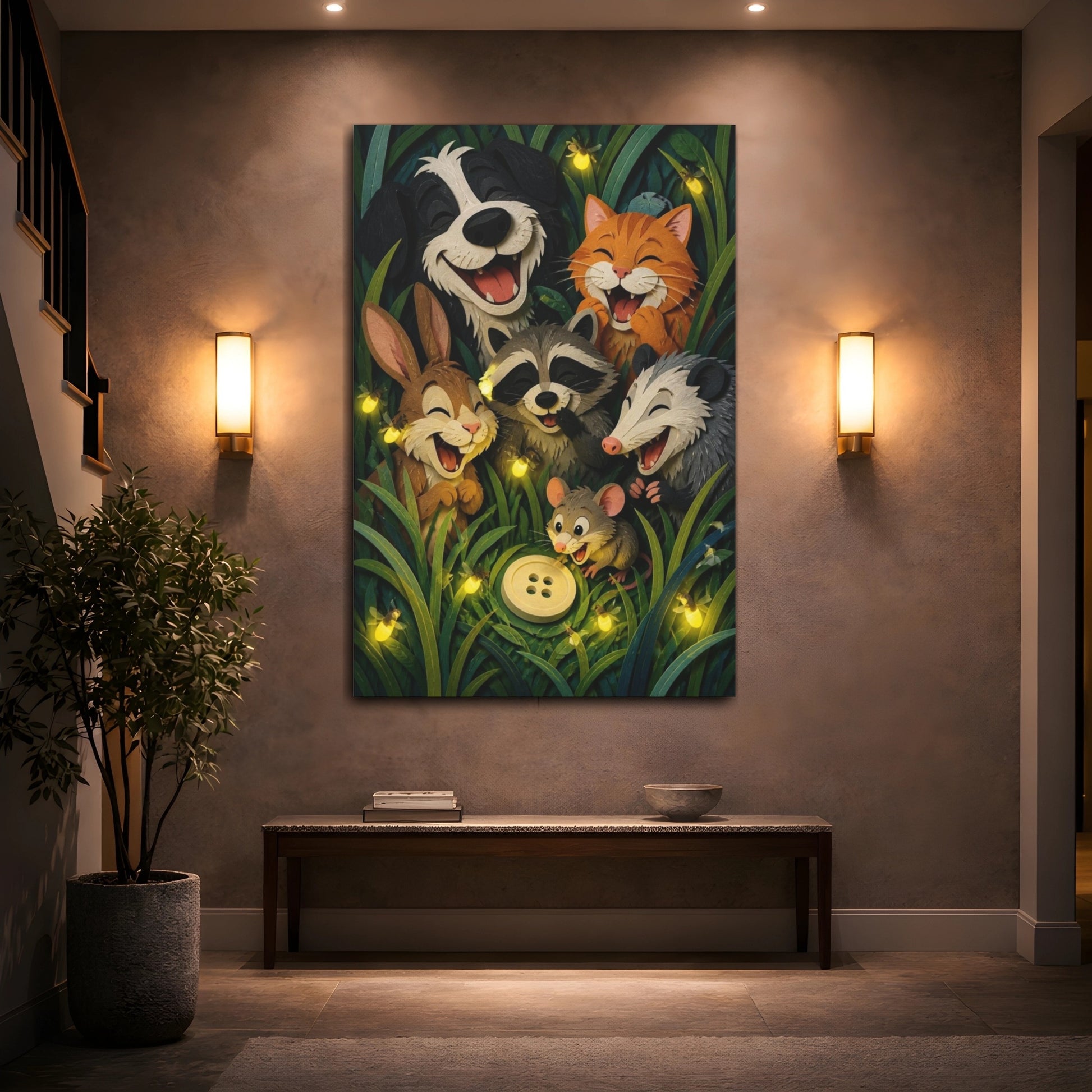 Mockup 2. Funny Woodland Friends shown as canvas print