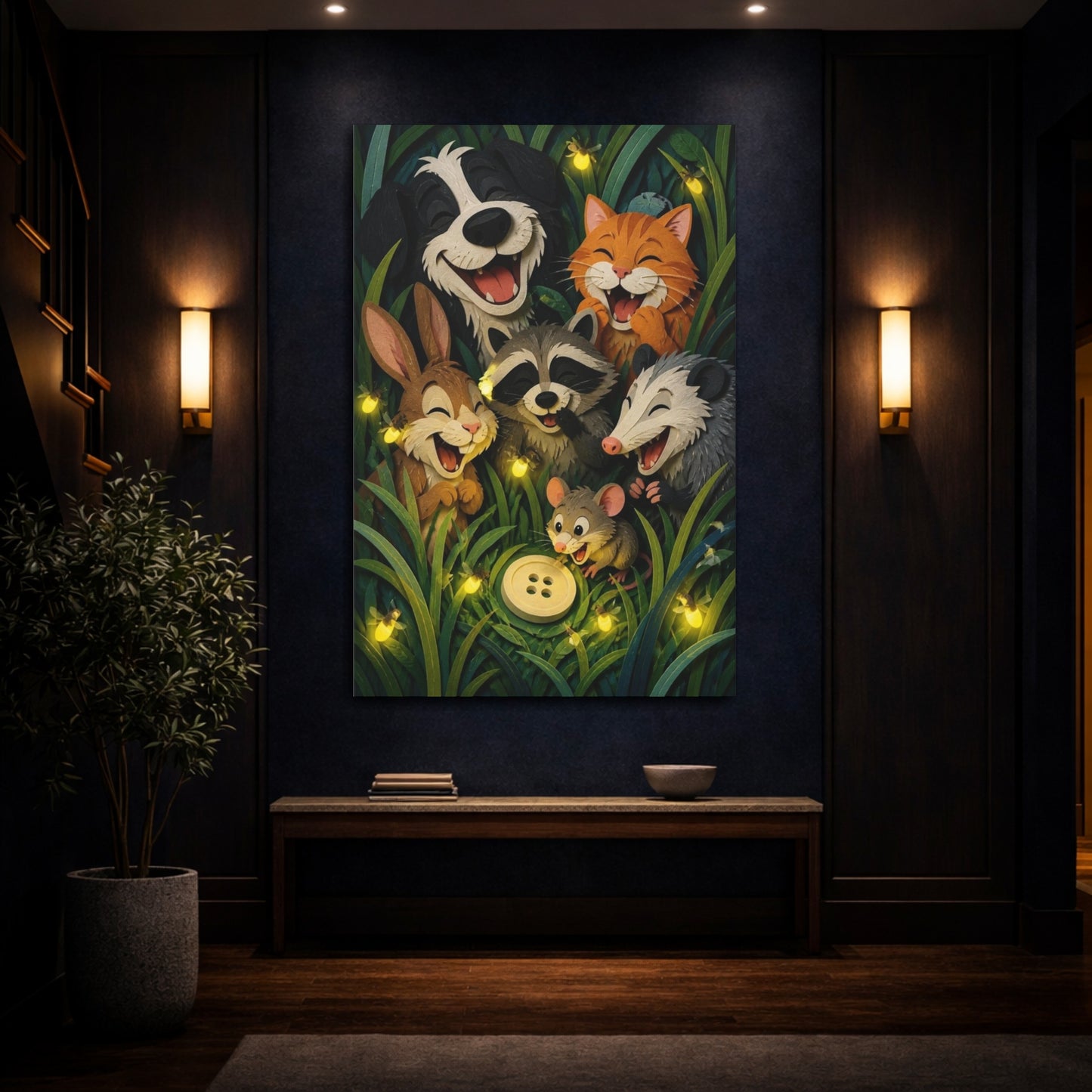 Mockup 4. Funny Woodland Friends shown as canvas print
