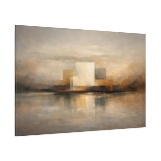Main Mockup. Gallery Style Layered Contrast Abstract Depth shown as stretched canvas wall art