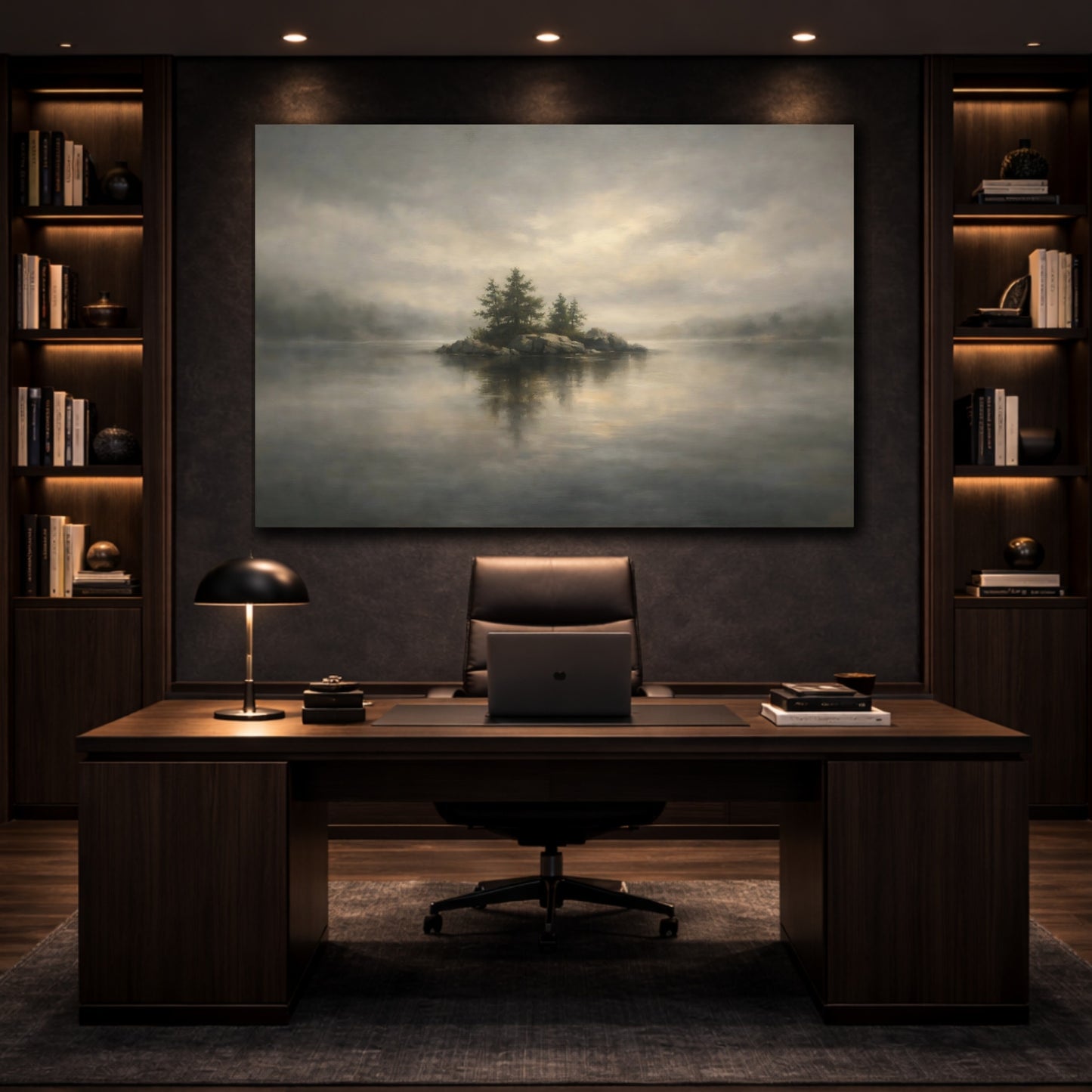 Mockup 4. Gallery Style Muted Black Minimal Tone shown as stretched canvas wall art