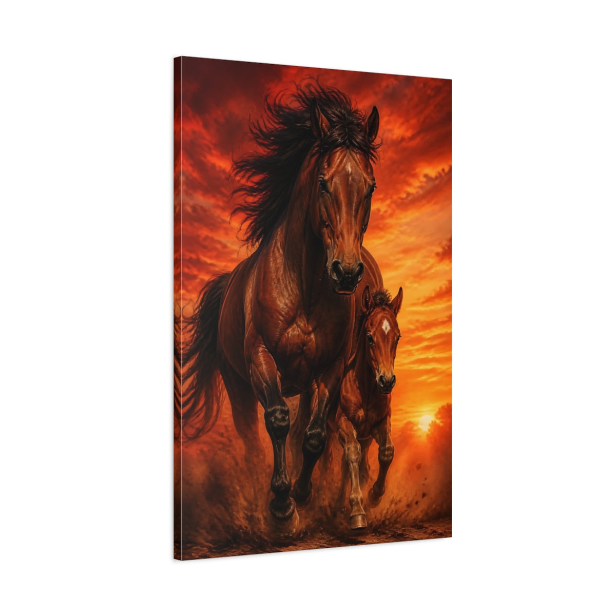 Main Mockup. Galloping Horse Animals shown as canvas print