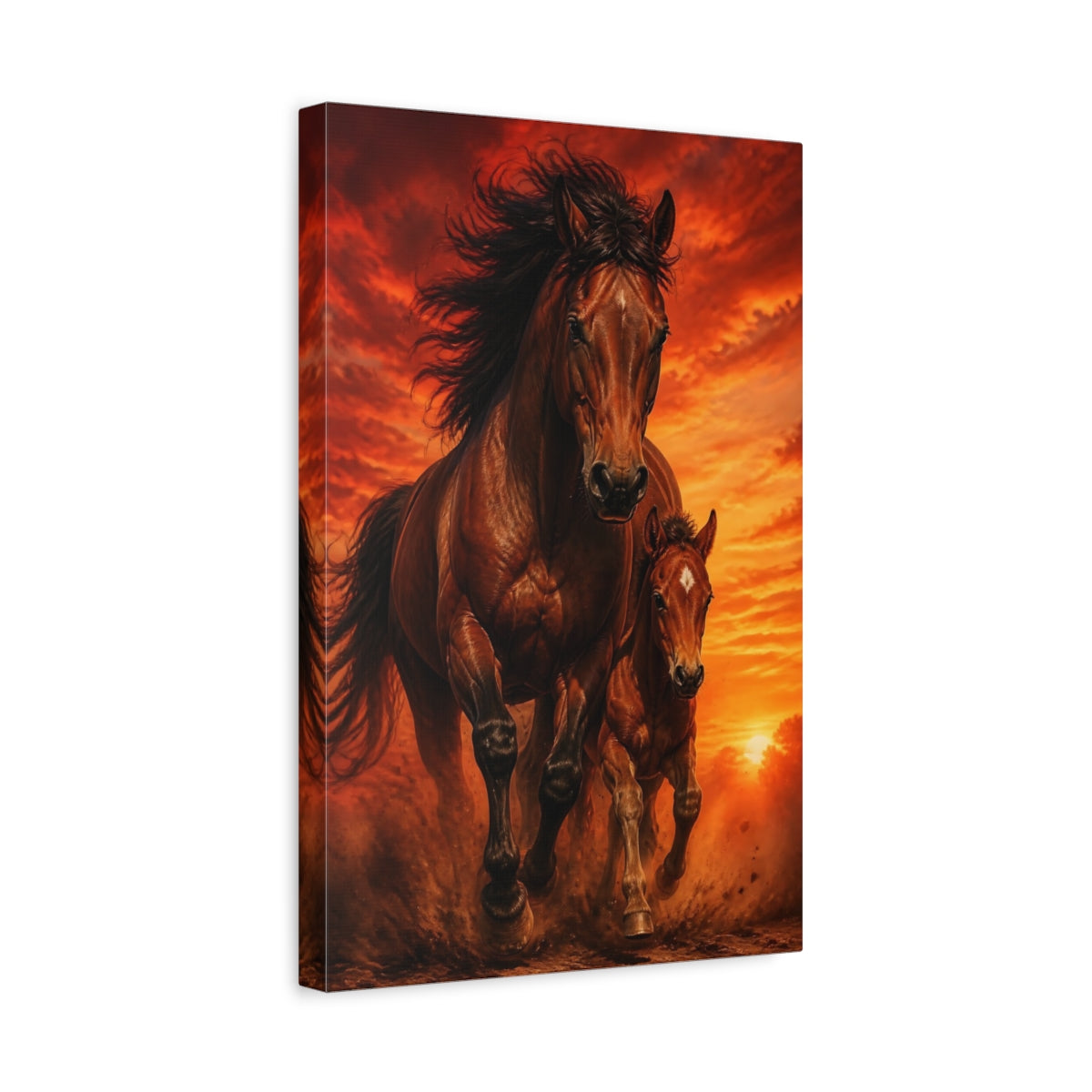 Side Mockup 4. Galloping Horse Animals shown as canvas print