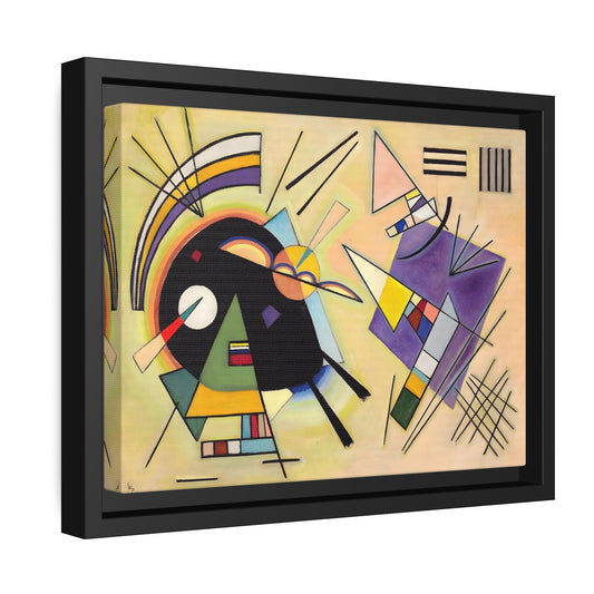 Geometric Abstract Canvas Print Black and Violet - Framed Kandinsky Wall Art Decoration Prints