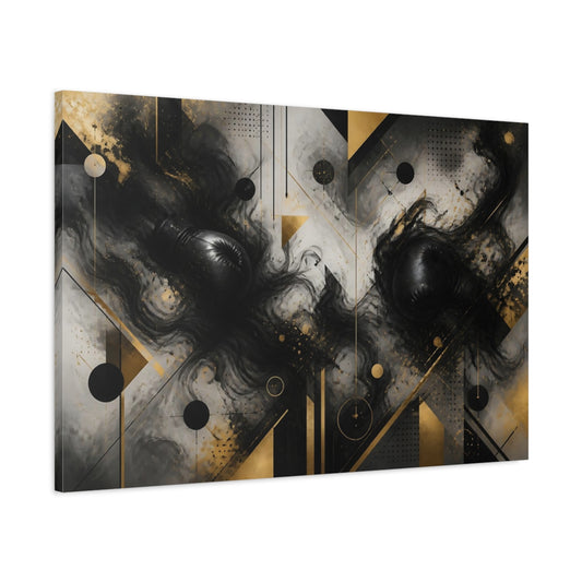 Main Mockup. Geometric Boxing Smoke shown as canvas print