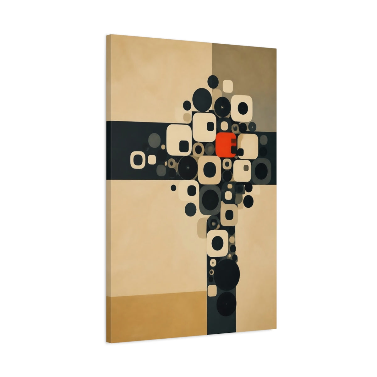 Main Mockup. Geometric Circle Cluster shown as canvas print