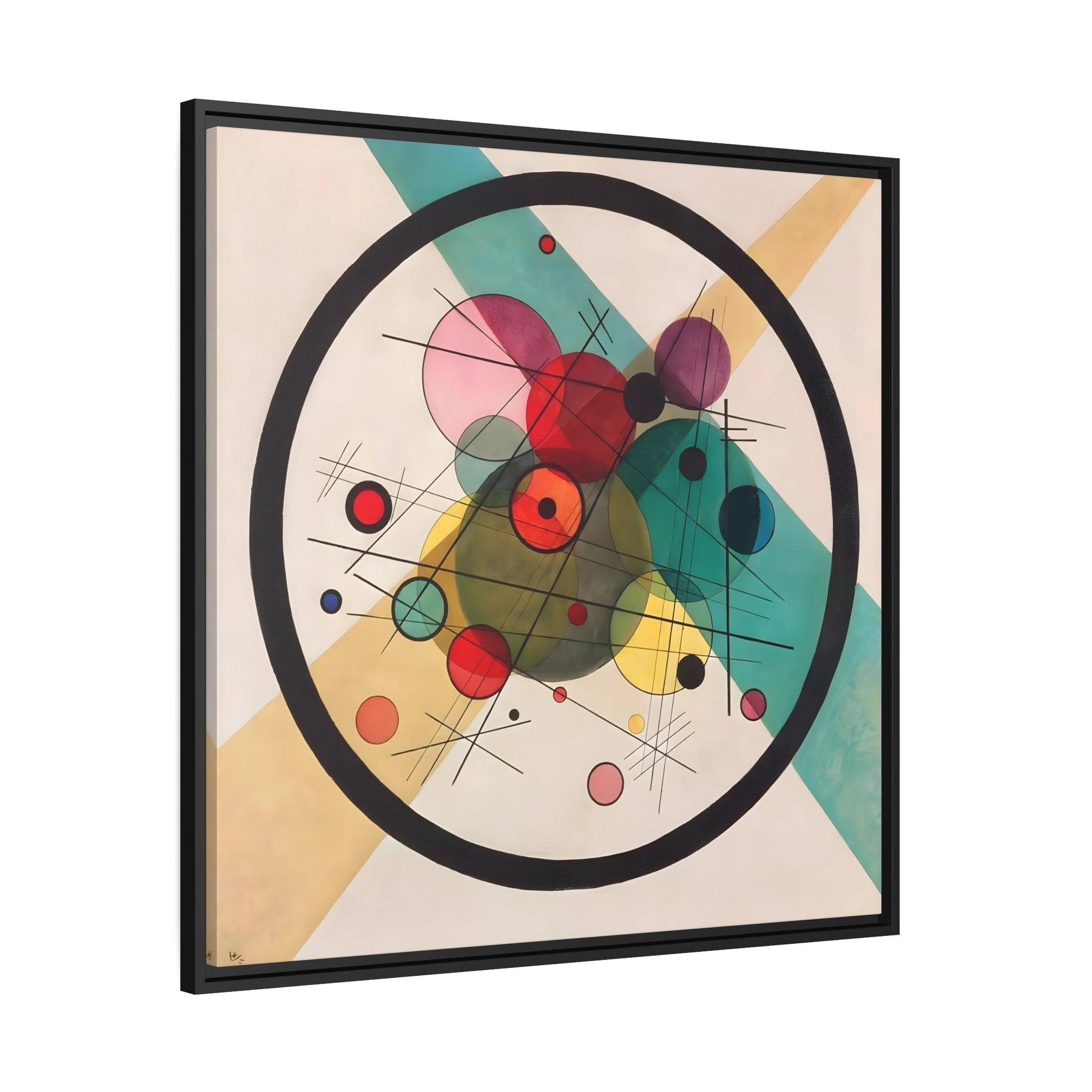 Geometric Expression Canvas Wall Art Print - Abstract Circles in a Circle Prints by Kandinsky