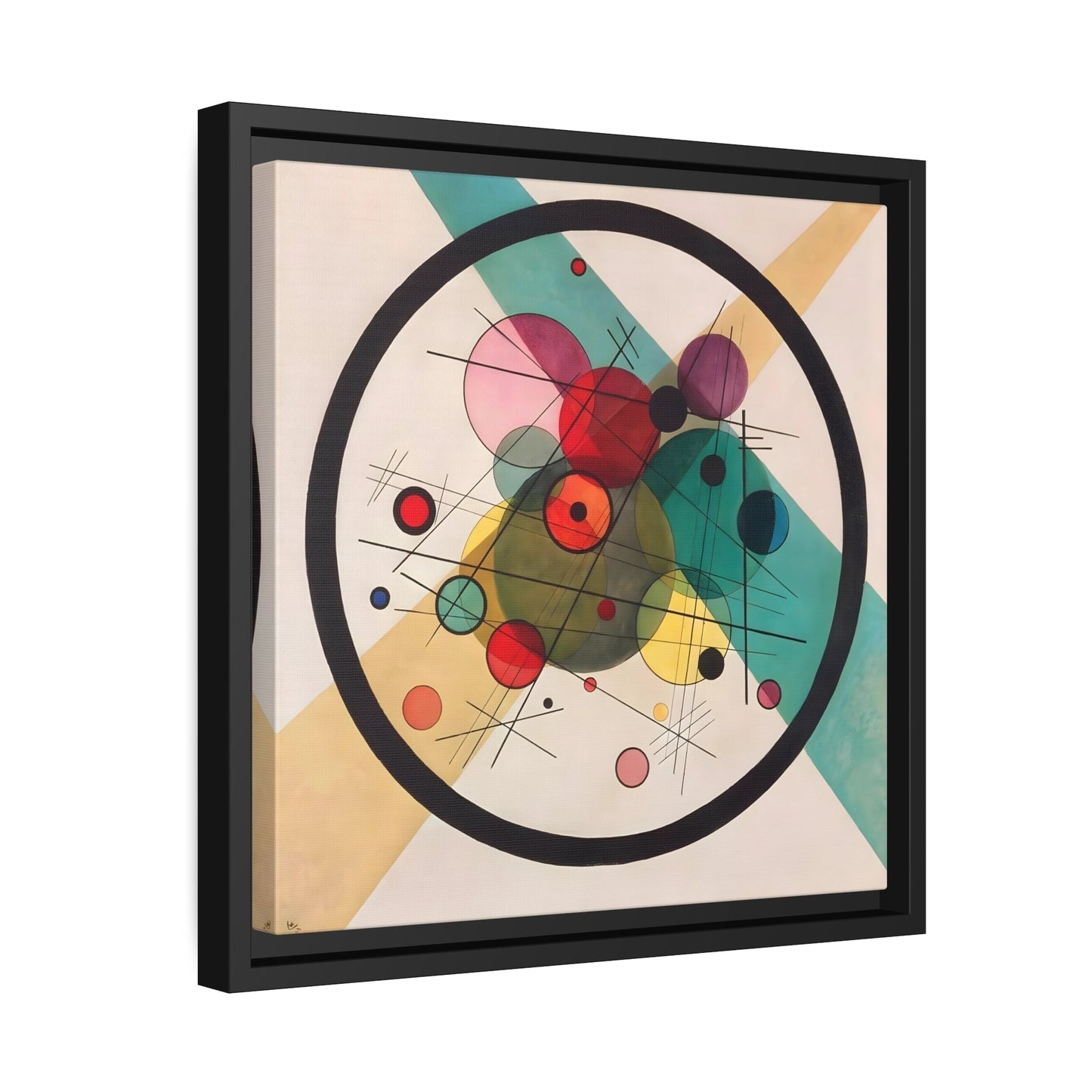 Geometric Expression Canvas Wall Art Print - Abstract Circles in a Circle Prints by Kandinsky