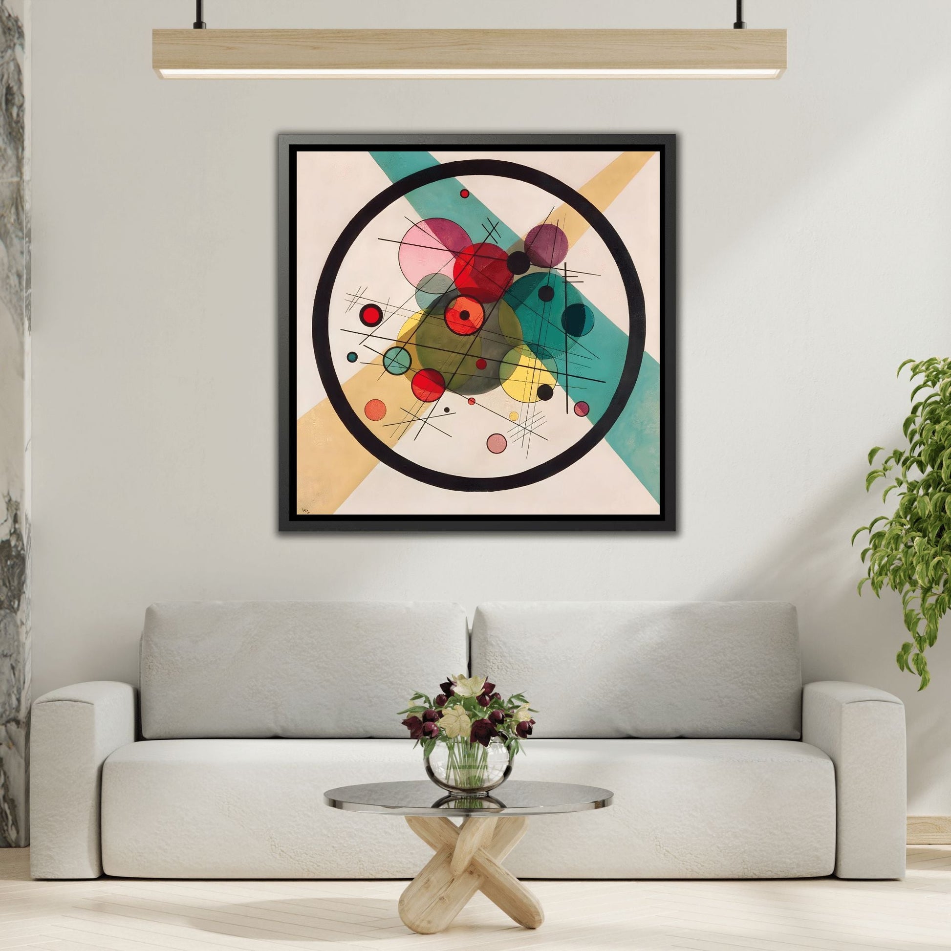 Geometric Expression Canvas Wall Art Print - Abstract Circles in a Circle Prints by Kandinsky