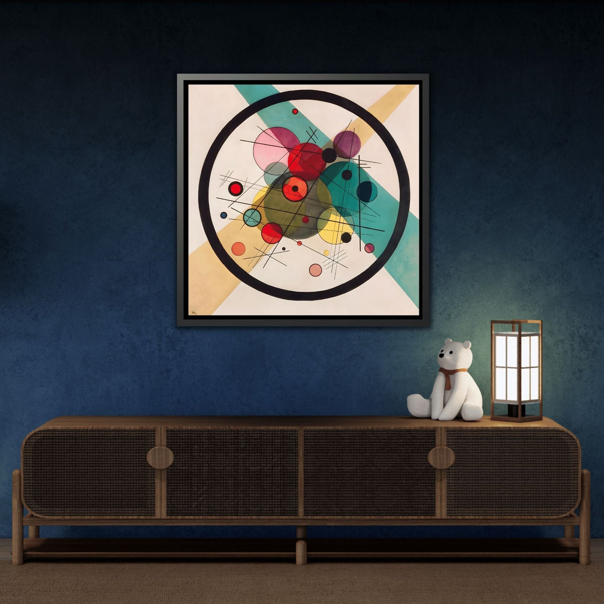 Geometric Expression Canvas Wall Art Print - Abstract Circles in a Circle Prints by Kandinsky