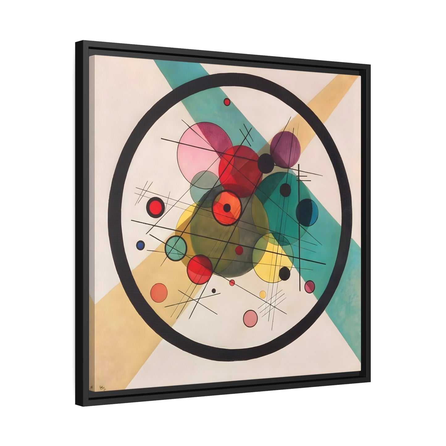 Geometric Expression Canvas Wall Art Print - Abstract Circles in a Circle Prints by Kandinsky