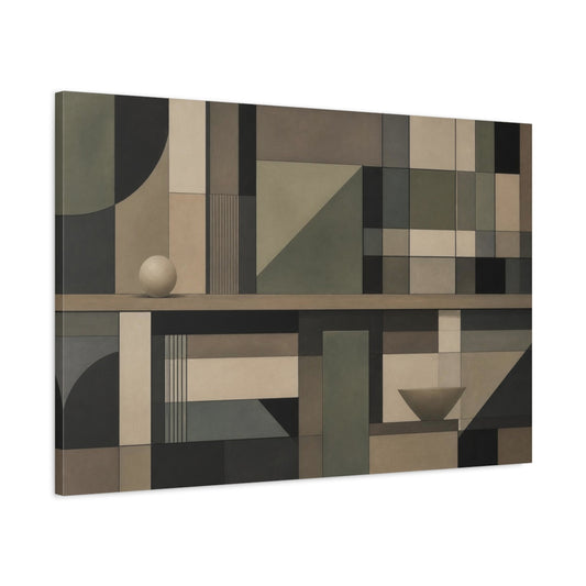Main Mockup. Geometric Grid With Sphere shown as canvas print
