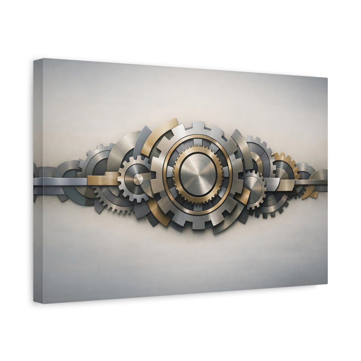 Geometric Metal Gear Wall Abstract - Canvas Wall Art Print - YesArtYes