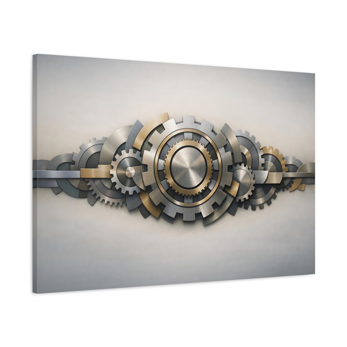 Geometric Metal Gear Wall Abstract - Canvas Wall Art Print - YesArtYes