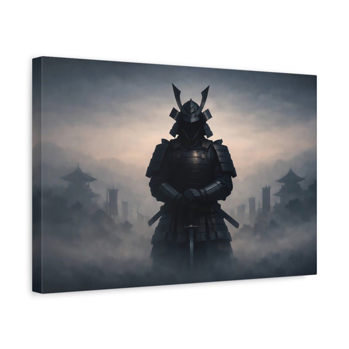 Geometric Samurai Armor Vintage - Canvas Wall Art Print - YesArtYes
