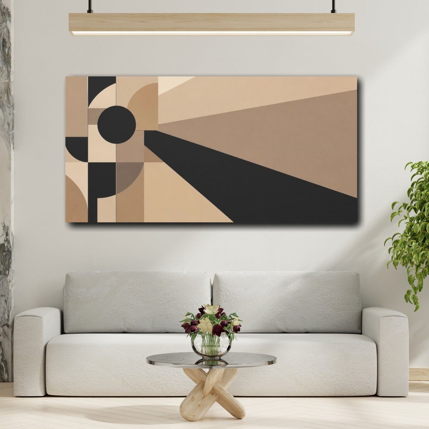 Mockup 2. Geometric Shadow Composition shown as canvas print