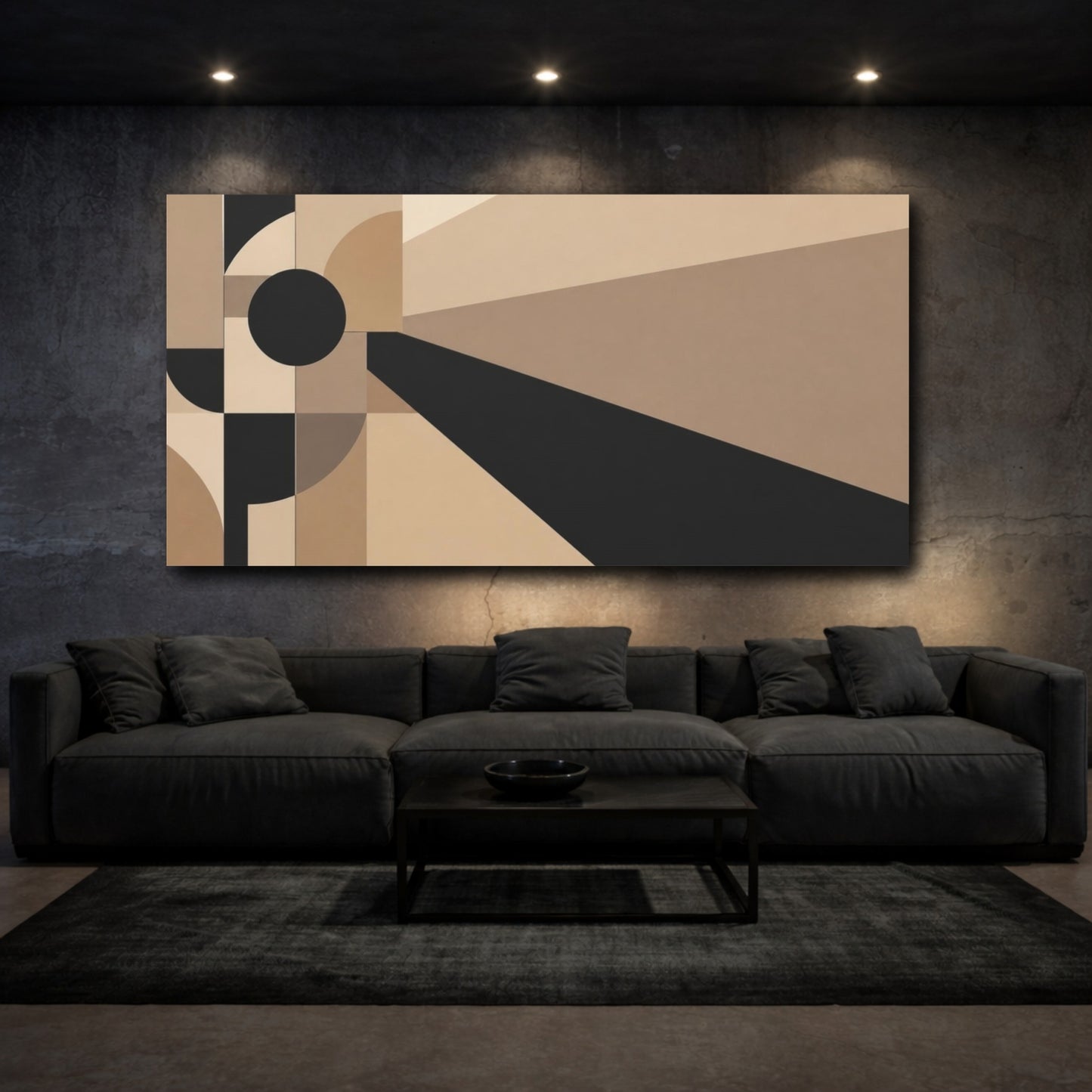 Mockup 3. Geometric Shadow Composition shown as canvas print