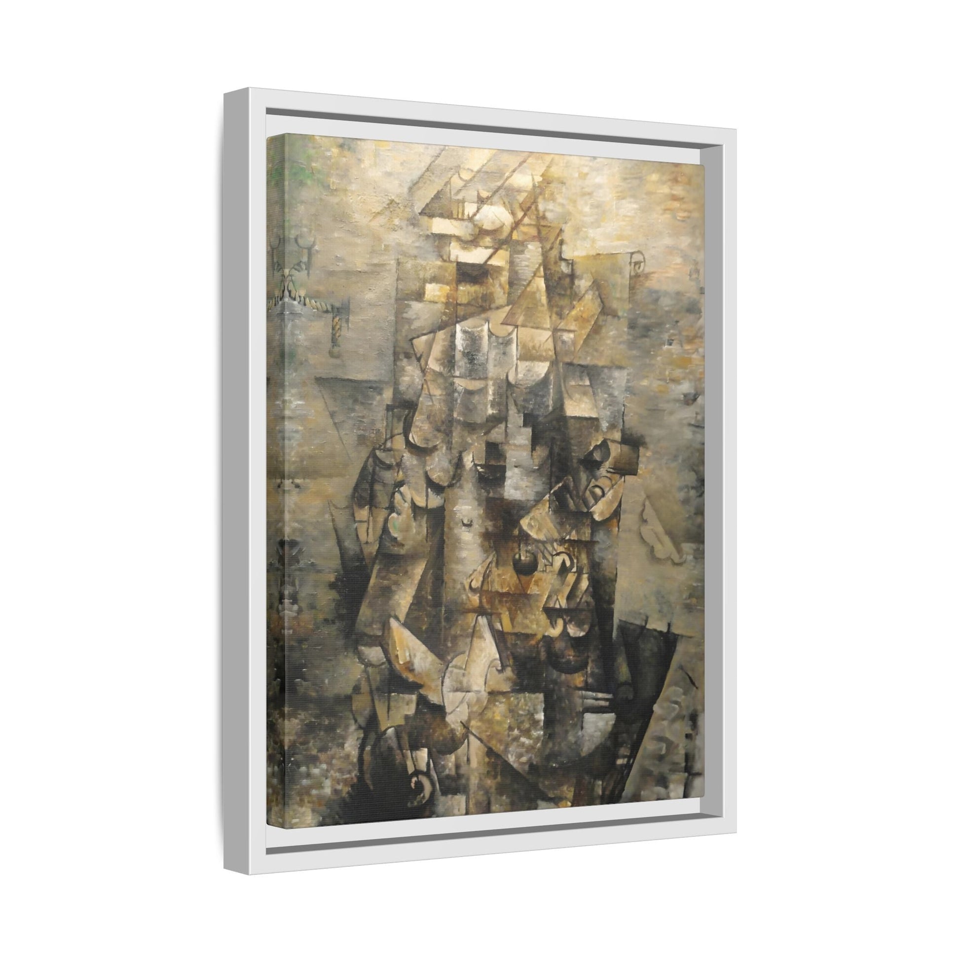 Georges Braque Man with a Guitar Print - Framed Canvas Wall Art - YesArtYes