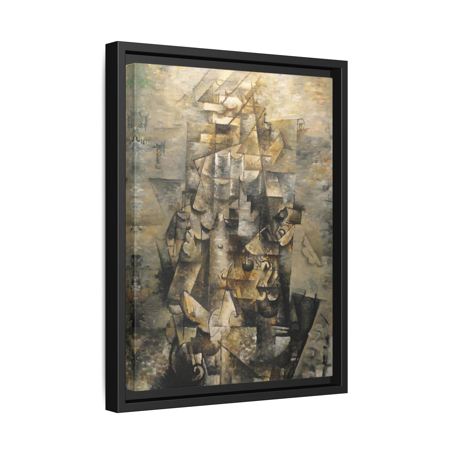 Georges Braque Man with a Guitar Print - Framed Canvas Wall Art - YesArtYes