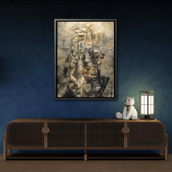 Georges Braque Man with a Guitar Print - Framed Canvas Wall Art - YesArtYes