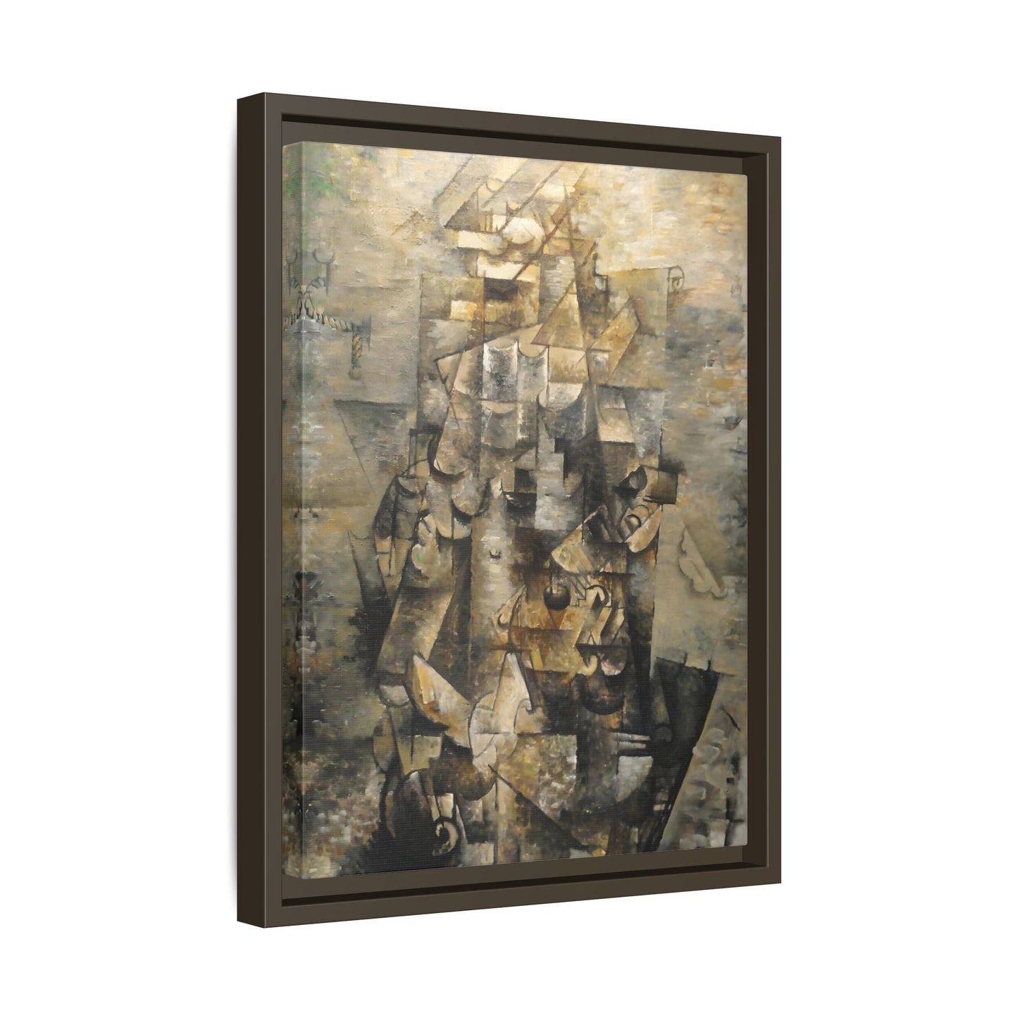 Georges Braque Man with a Guitar Print - Framed Canvas Wall Art - YesArtYes