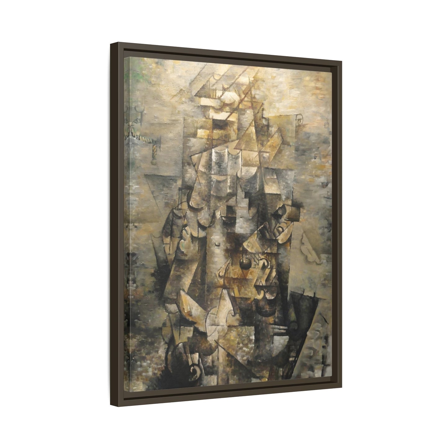 Georges Braque Man with a Guitar Print - Framed Canvas Wall Art - YesArtYes