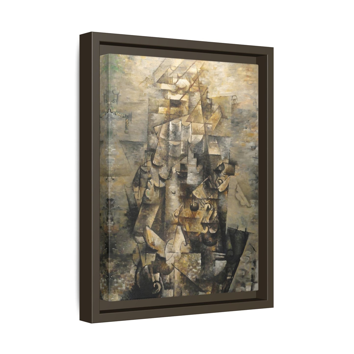 Georges Braque Man with a Guitar Print - Framed Canvas Wall Art - YesArtYes