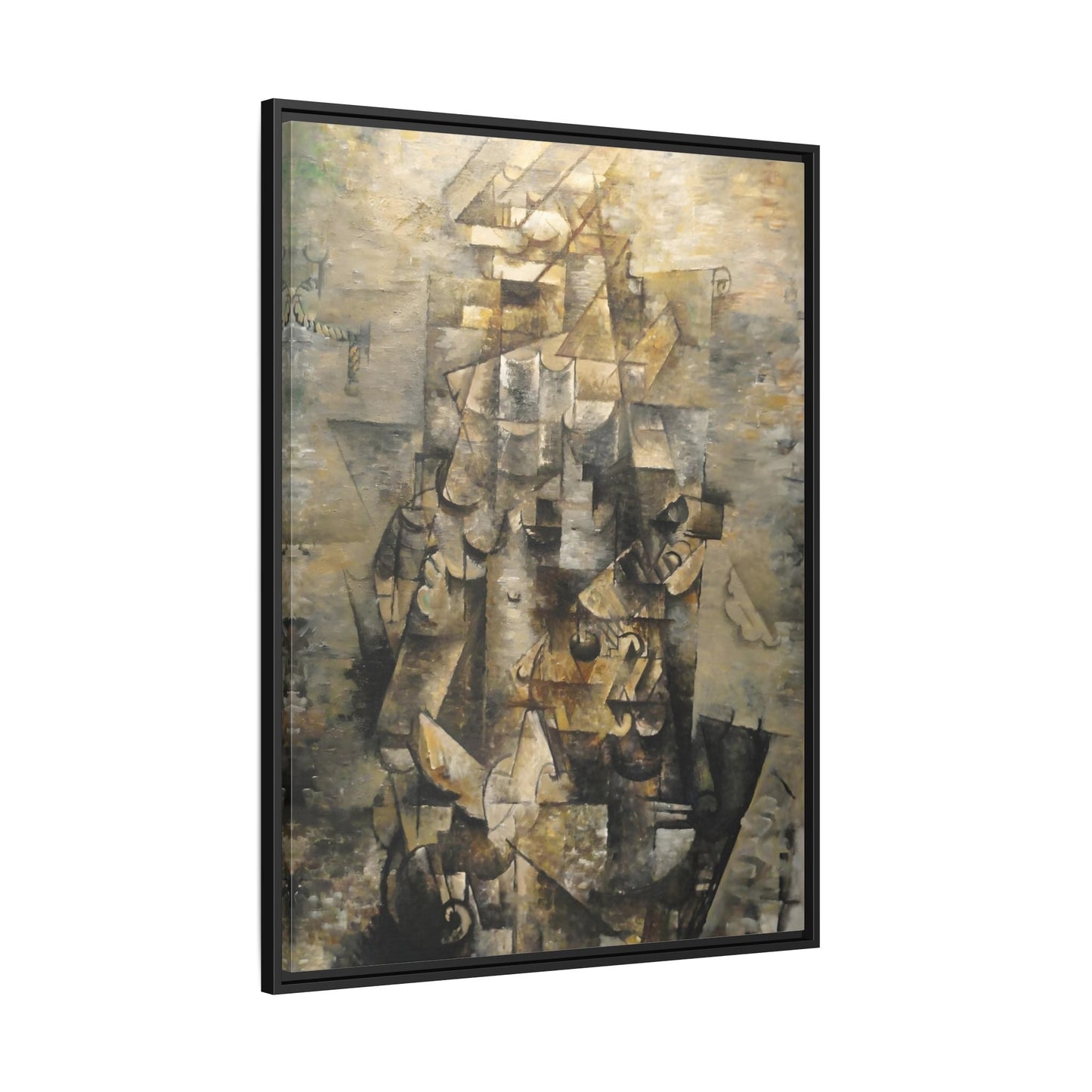 Georges Braque Man with a Guitar Print - Framed Canvas Wall Art - YesArtYes