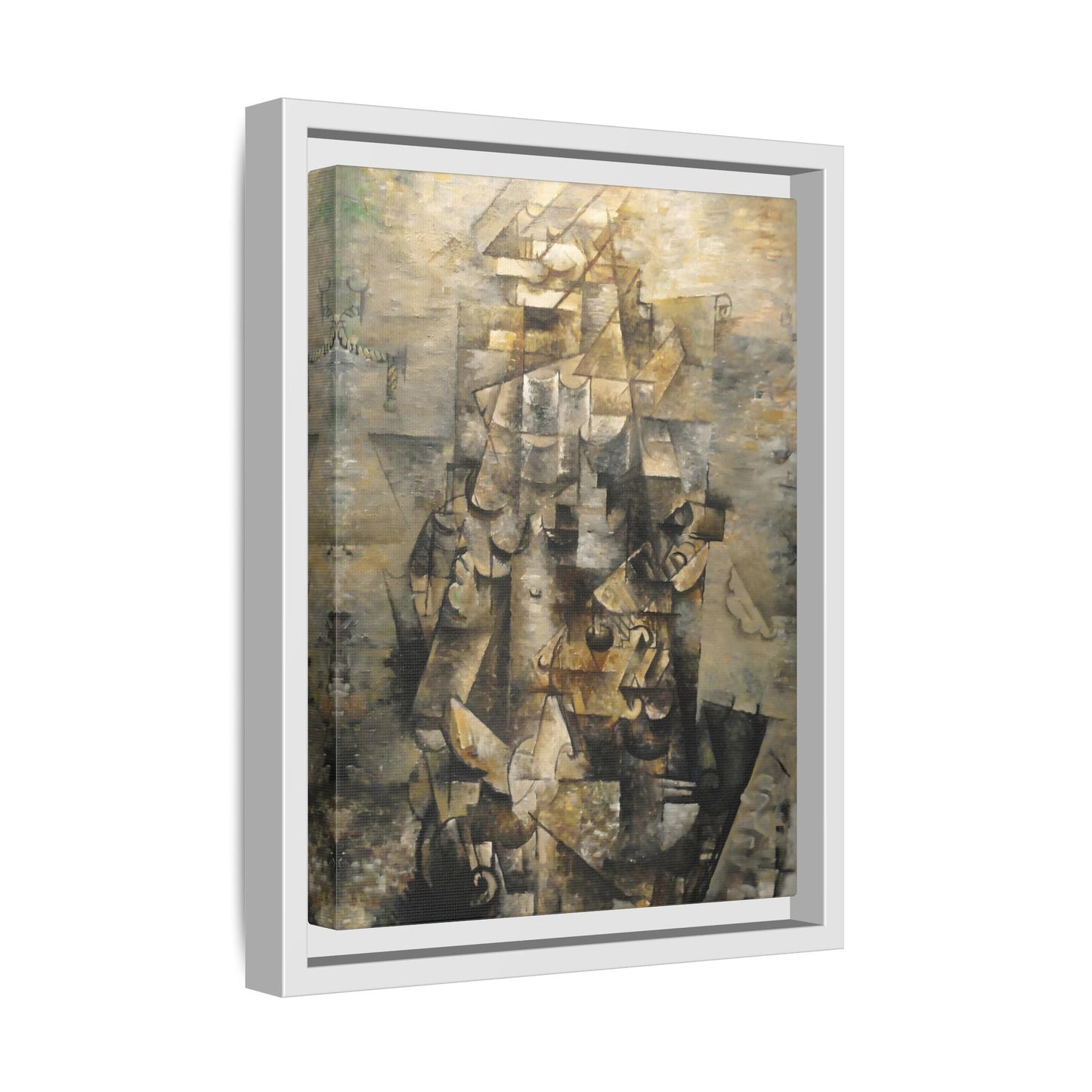 Georges Braque Man with a Guitar Print - Framed Canvas Wall Art - YesArtYes