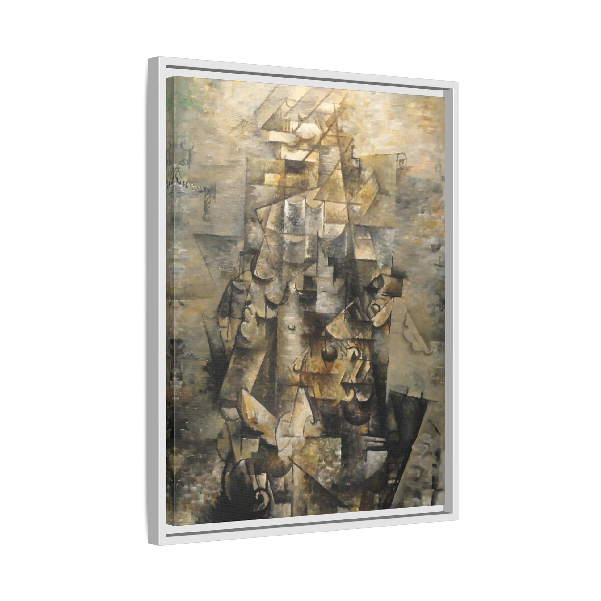Georges Braque Man with a Guitar Print - Framed Canvas Wall Art - YesArtYes