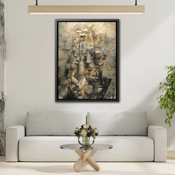 Georges Braque Man with a Guitar Print - Framed Canvas Wall Art - YesArtYes