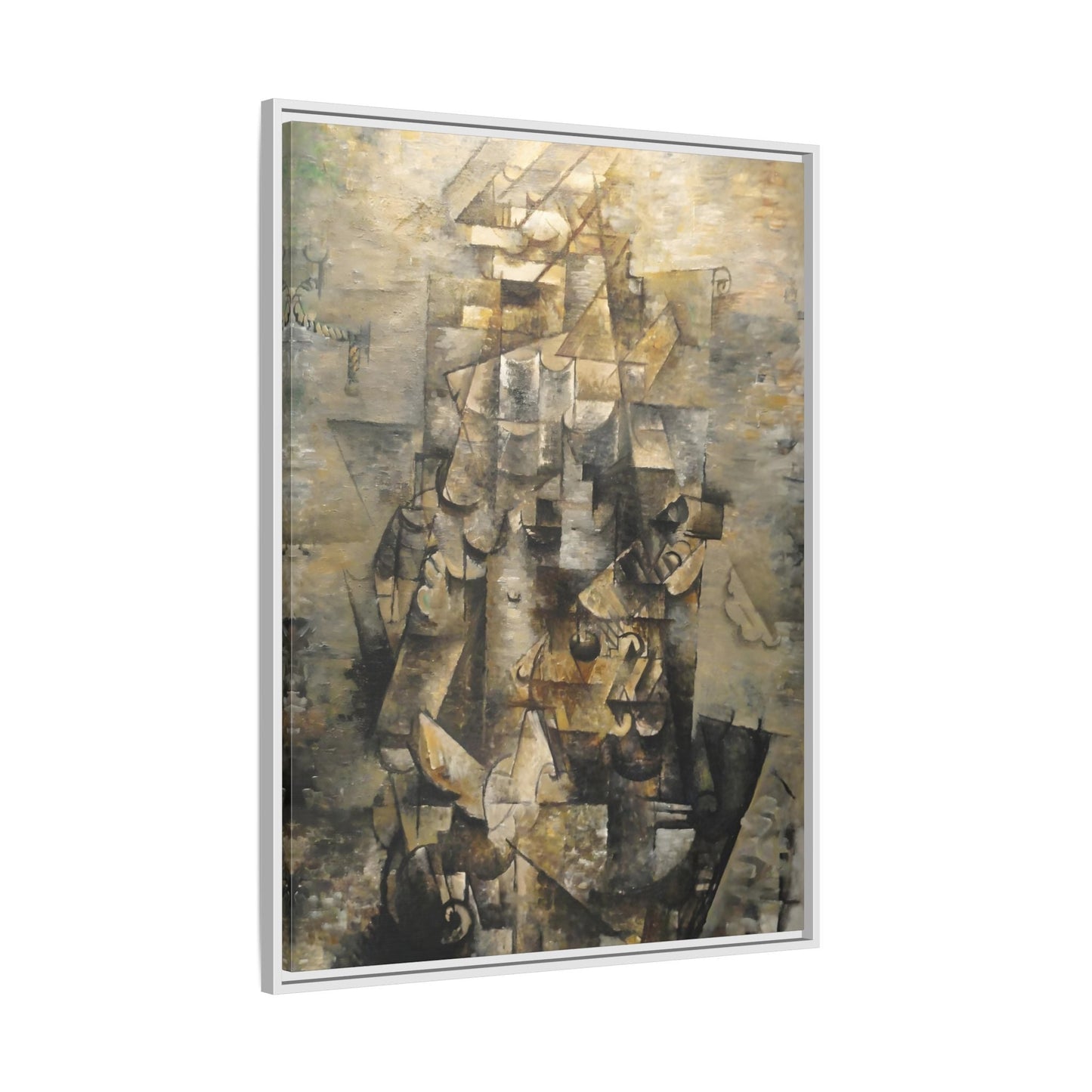 Georges Braque Man with a Guitar Print - Framed Canvas Wall Art - YesArtYes