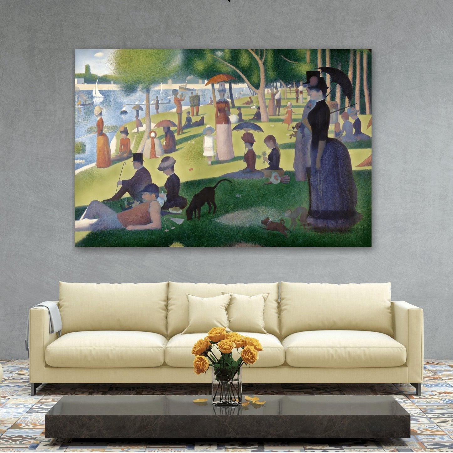 Georges Seurat Sunday Afternoon - Canvas Wall Art Print