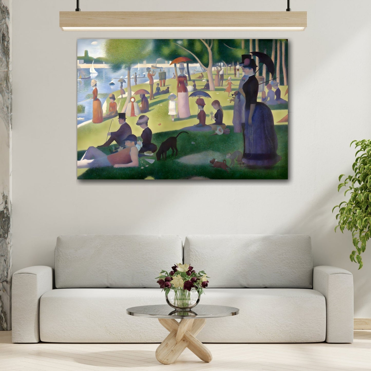 Georges Seurat Sunday Afternoon - Canvas Wall Art Print Reproduction - YesArtYes